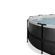 Zwembad Exit Frame Pool Afmeting 488X122Cm (12V Zandfilter) Black Leather Style + Overkapping