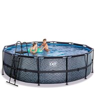 Zwembad Exit Frame Pool Afmeting 488X122Cm (12V Zandfilter) Stone Grey