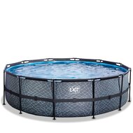 Zwembad Exit Frame Pool Afmeting 488X122Cm (12V Zandfilter) Stone Grey