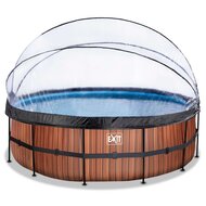 Zwembad Exit Frame Pool Afmeting 450X122Cm (12V Zandfilter) Timber Style + Overkapping