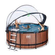 Zwembad Exit Frame Pool Afmeting 360X122Cm (12V Zandfilter) Timber Style + Overkapping