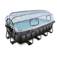 Zwembad Exit Frame Pool 4X2X1M (12V Zandfilter) Black Leather + Overkapping