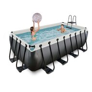 Zwembad Exit Frame Pool 4X2X1.22M (12V Cartridge Filter) Black Leather Style