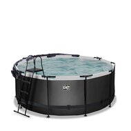 Zwembad Exit Frame Pool Afmeting 360X122Cm (12V Zandfilter) Black Leather Style + Overkapping