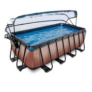 Zwembad Exit Frame Pool 4X2X1.22M (12V Zandfilter) Timber Style + Overkapping