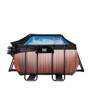 Zwembad Exit Frame Pool 4X2X1.22M (12V Zandfilter) Timber Style + Overkapping