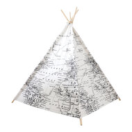 Sunny Wereldkaart Tipi Tent Zwart/wit