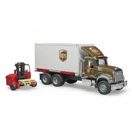 Bruder Mack Granite Ups Logistiektruck + Vork Heftruk