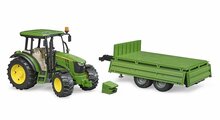 Bruder John Deere 5115M Tractor Met Aanhanger