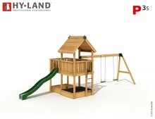Hy-Land P3s Speeltoestel Grenenhout - Polyethyleen Glijbaan