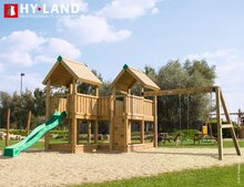 Hy-Land P6s Speeltoestel Grenenhout - Polyethyleen Glijbaan en Schommel