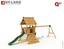 Hy-Land Q2s Speeltoestel Grenenhout - Polyethyleen Glijbaan en Schommel