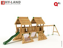 Hy-Land Q4s Speeltoestel Douglas - Polyethyleen Glijbaan en schommel