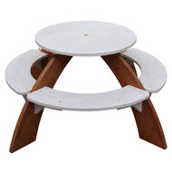AXI Orion Picknicktafel Grijs/wit - Parasol Blauw
