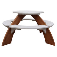 AXI Orion Picknicktafel Grijs/wit - Parasol Blauw