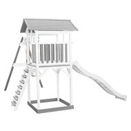 AXI Beach Tower Speeltoren met Dubbele Schommel Grijs/wit - Witte Glijbaan