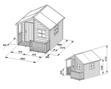 Houten Dieren Verblijf met balustrade en overkapping