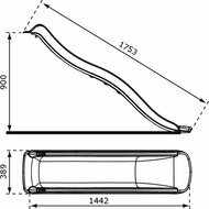 Glijbaan 175 cm met wateraansluiting voor speeltoren 90 cm - groen