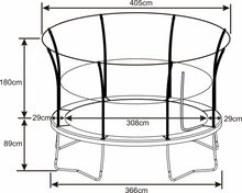 Denver Trampoline met veiligheidsnet en ladder &Oslash; 366 cm - Onground - Zwart