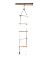 Touwladder 5 x hout + PP&Oslash;10mm lang ondereind + 4 ringen