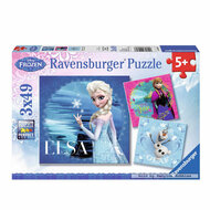 Disney Frozen Puzzel: Elsa, Anna &amp; Olaf, 3x49st.