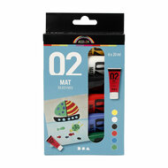 Acrylverf - Verschillende kleuren, 02 - Matt, 6x20ml