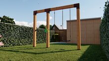 Houten Premium Schommel Anna Douglas 300cm met 90cm duikelstang Groen