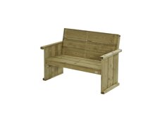 Houten Bank Lisse 2-zits, 127cm