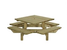 Houten Picknicktafel vierkant, 195x195cm