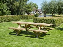 Houten Picknicktafel open instap, 230x160cm