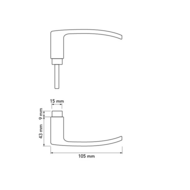 Deurkruk Vierkant Aluminium F1