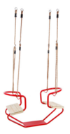 Duo-schommel in metaal Rood
