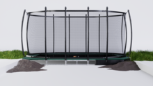 Avyna Trampoline FlatLevel 520x305 (352) met net | Groen