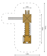 Robinia speelkasteel voor openbaar gebruik 590cm x 775cm