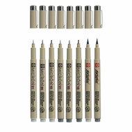 Sakura Pigma Micron Fineliner Set 8 Pen. (Licht) Koelgrijs