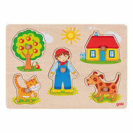 Goki Houten Noppenpuzzel, 5st.