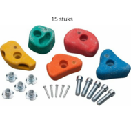 Klimsteen set klein model met 2 gaten (15st)
