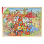 Goki Houten Legpuzzel - Bouwplaats, 96st.