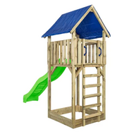 Houten Speeltoren Lisa met glijbaan - Appelgroen