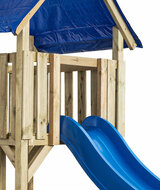Houten Speeltoren Lisa met glijbaan - Blauw