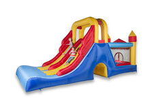 Springkussen Double Mega Slide Blauw/Geel (SK09) | Avyna