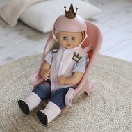 Skrallan fietsstoel voor poppen 35-45 cm, roze kunststof