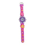 Glamour Analoog Horloge met Licht Bloemen - Donker Roze