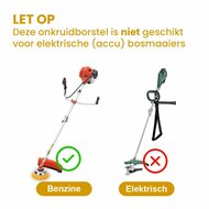 Nylon onkruidborstel 20cm voor bosmaaier en multitool (33cc+)