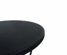 Set van 8 zwarte statafels (&Oslash;80 cm, 110 cm hoog) inclusief zwarte rokken