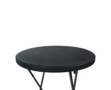 Set van 8 zwarte statafels (&Oslash;80 cm, 110 cm hoog) inclusief zwarte rokken