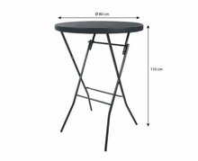 Set van 8 zwarte statafels (&Oslash;80 cm, 110 cm hoog) inclusief zwarte rokken