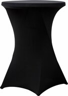 Set van 6 zwarte statafels (&Oslash;80 cm, 110 cm hoog) inclusief zwarte rokken