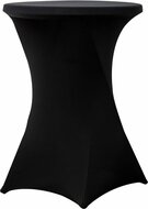 Set van 4 zwarte statafels (&Oslash;80 cm, 110 cm hoog) inclusief zwarte rokken