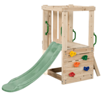 Houten Speeltoestel Mari Small met pastelgroene glijbaan